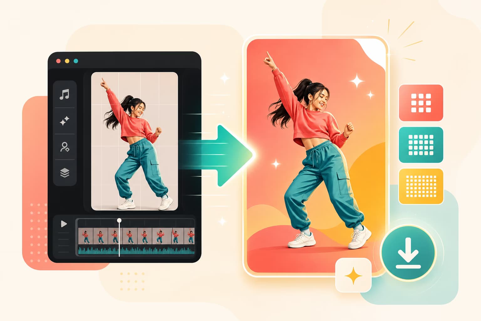 Watermark-Free HD Export for TikTok