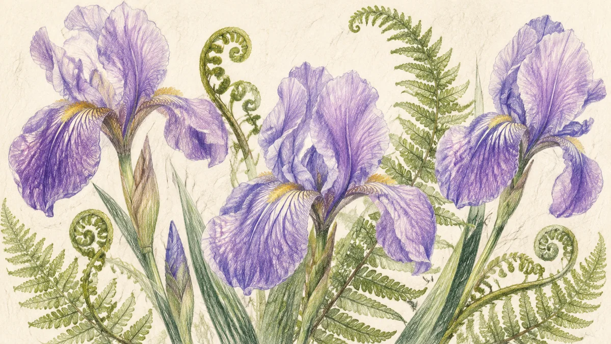Explore the movement in botanical drawings