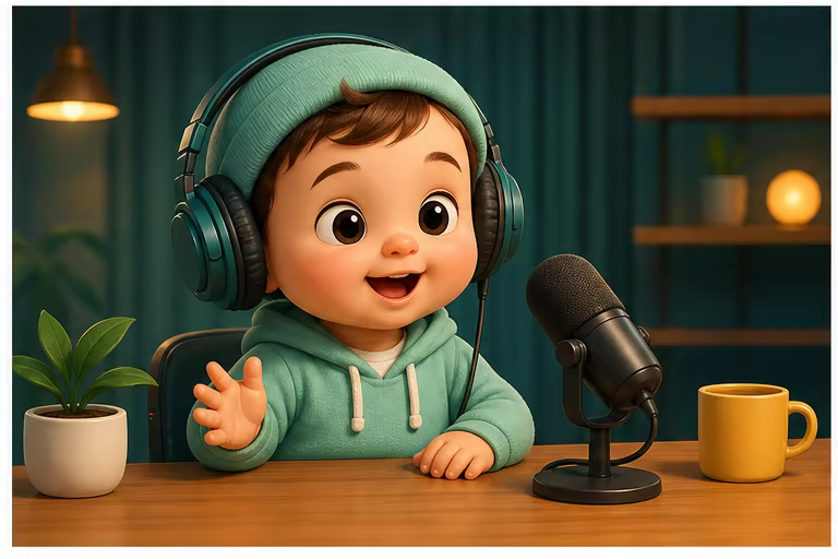 Create a single-character AI baby podcast
