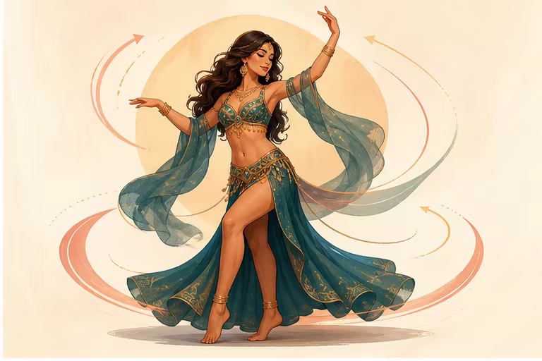Belly dance AI video from one character photo