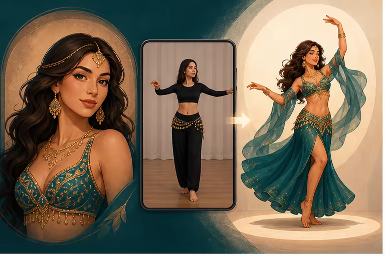 AI Belly Dance Generator from a Photo