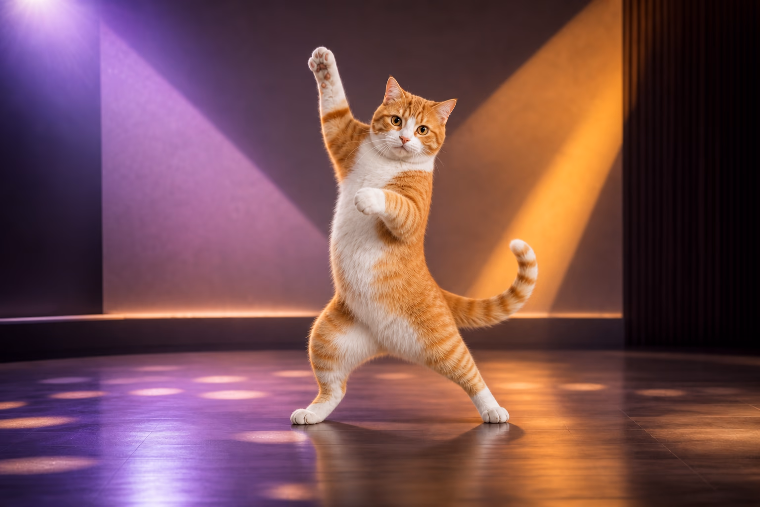 Try realistic, dressed, or stylized dancing cats