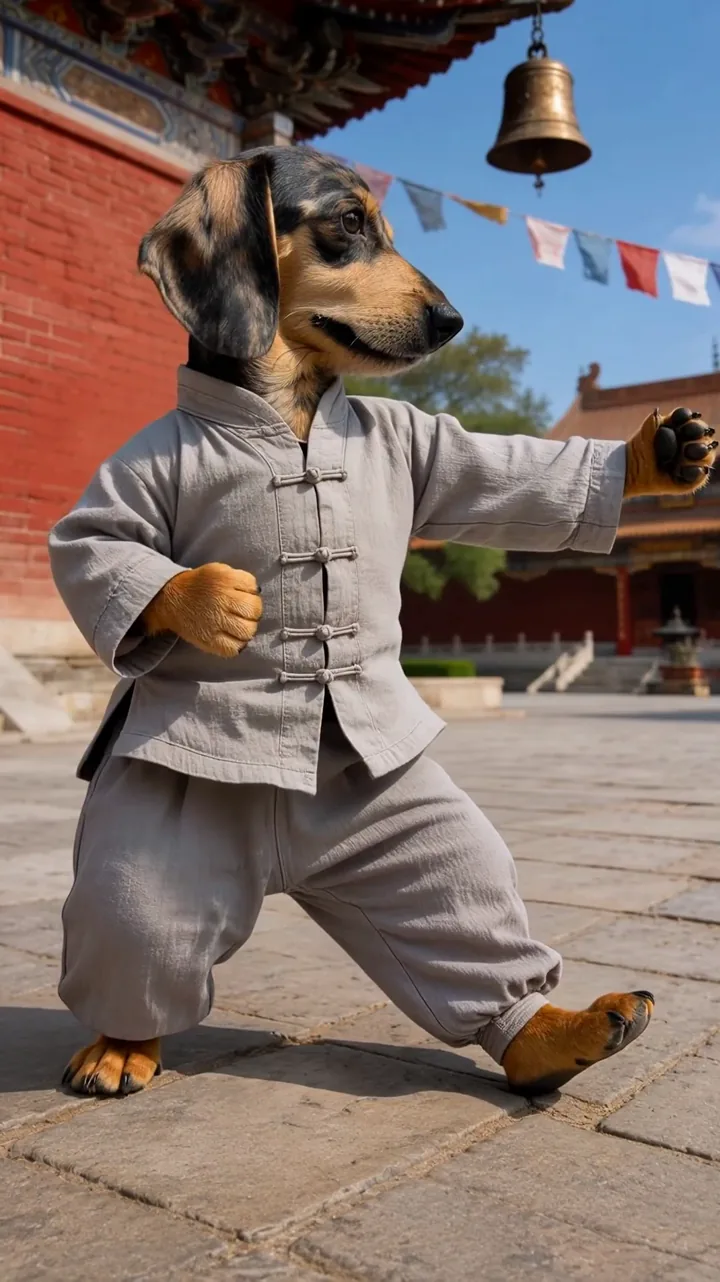 AI kung fu dog dance video example