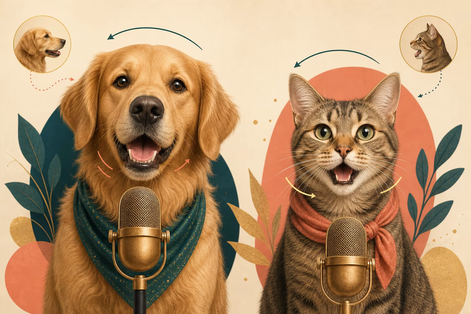 Real pet portraits and anthropomorphic animals