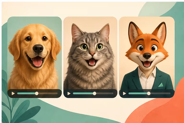 Make a pet photo talk from a reference video